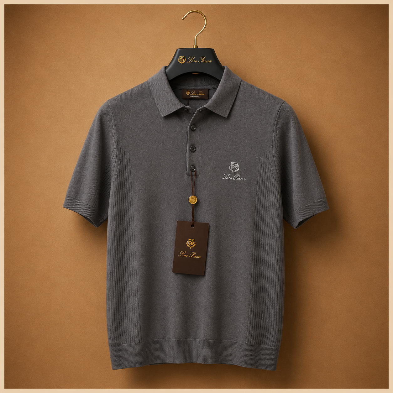 LORO PIANA SIDE PANEL KNIT POLO