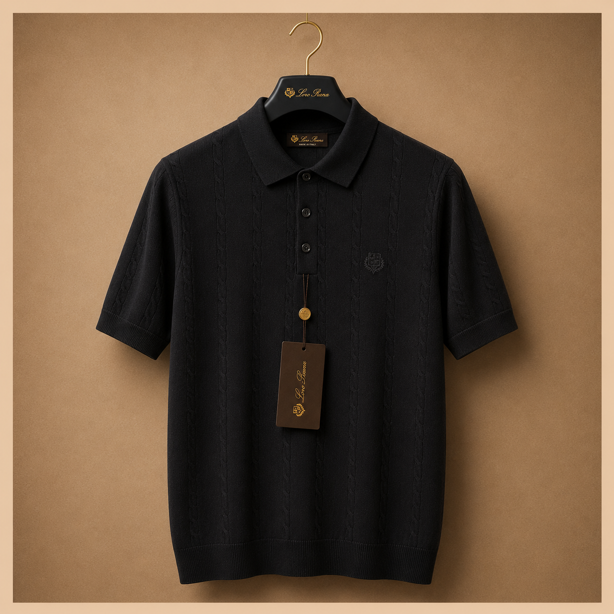 LORO PIANA CABLE KNIT POLOS