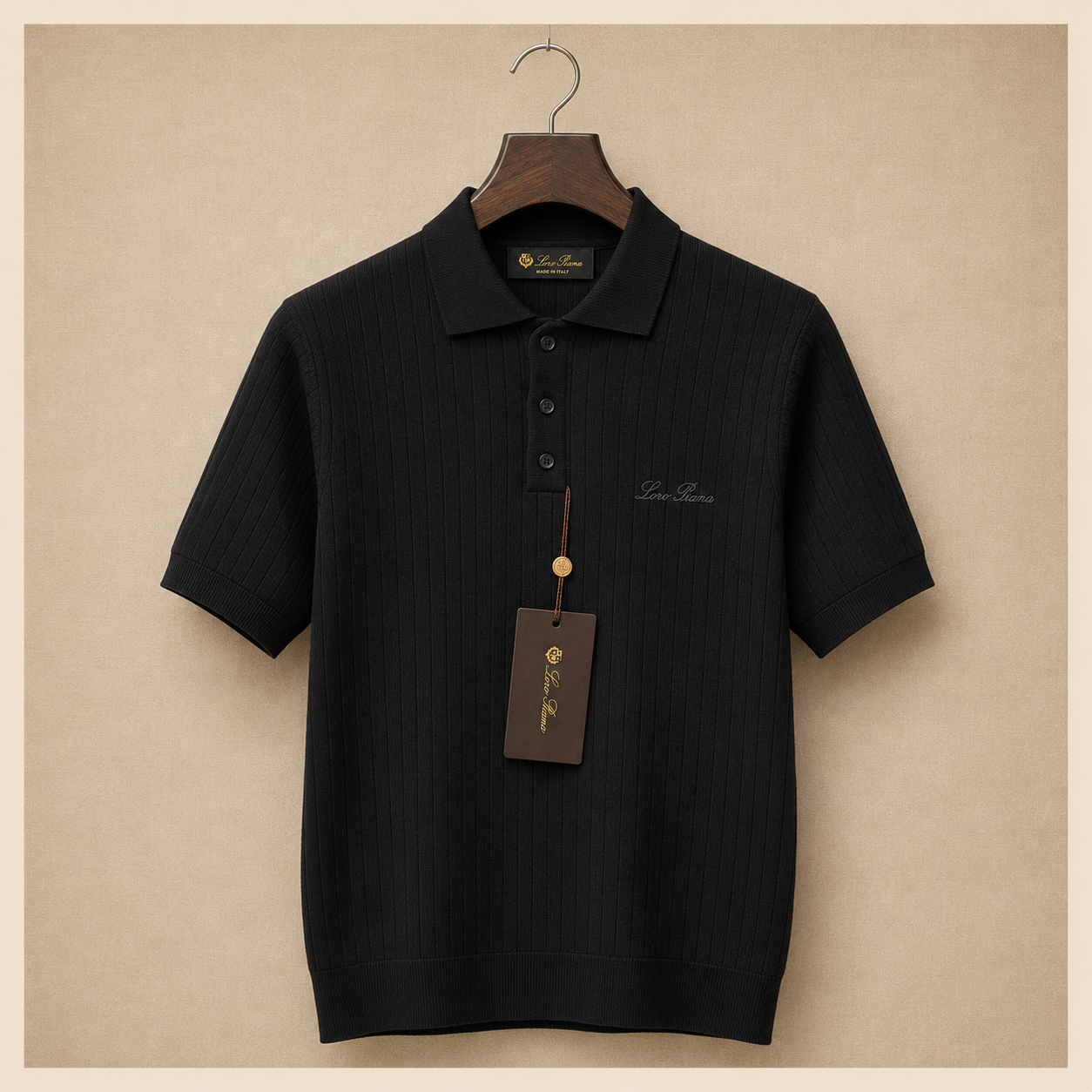 LORO PIANA RIBBED KNIT POLOS