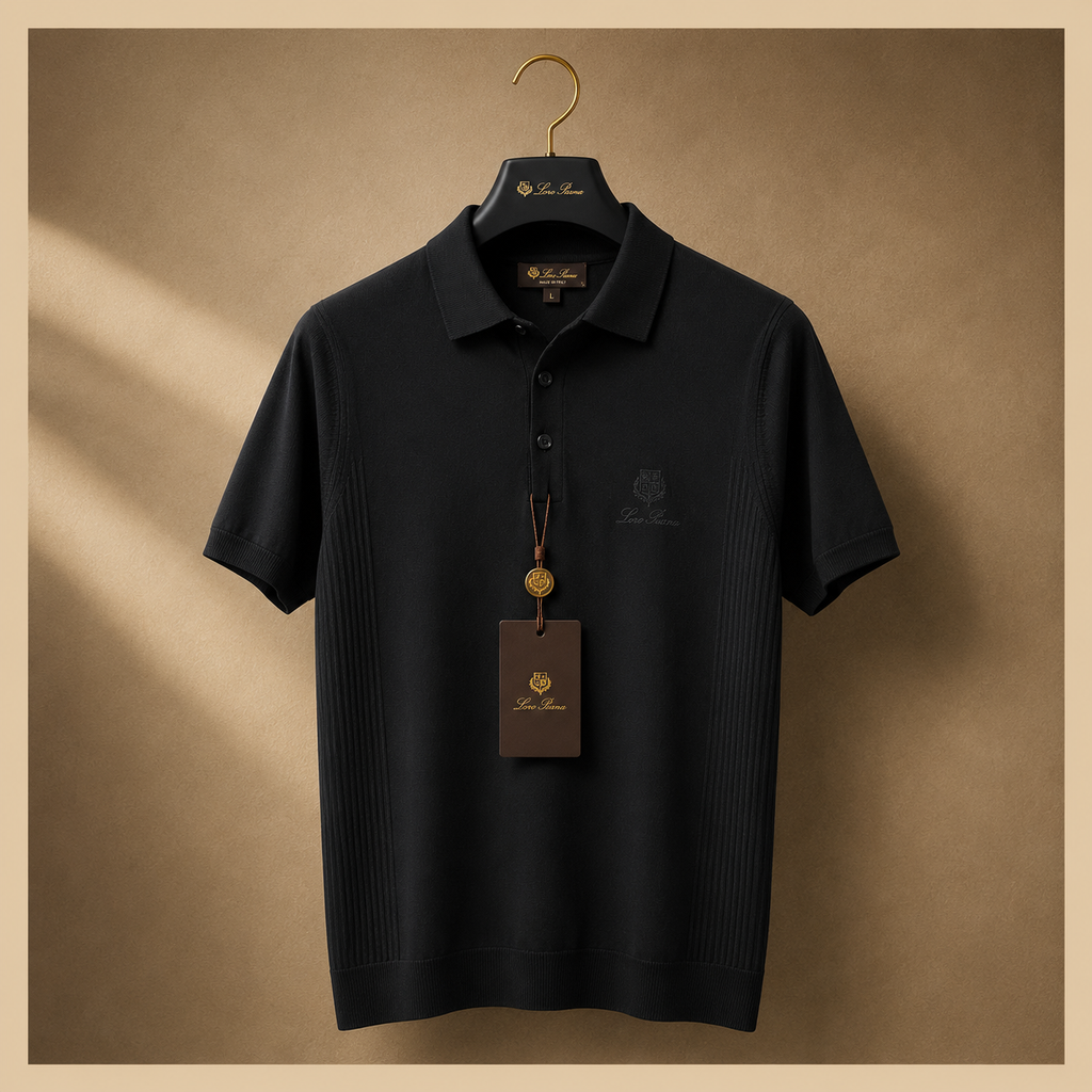 LORO PIANA SIDE PANEL KNIT POLO