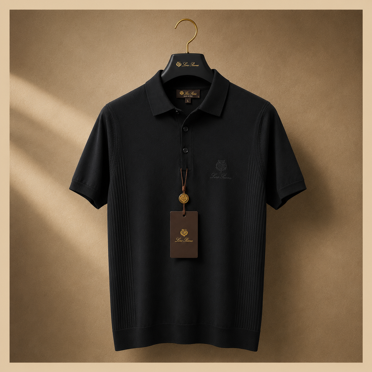 LORO PIANA SIDE PANEL KNIT POLO