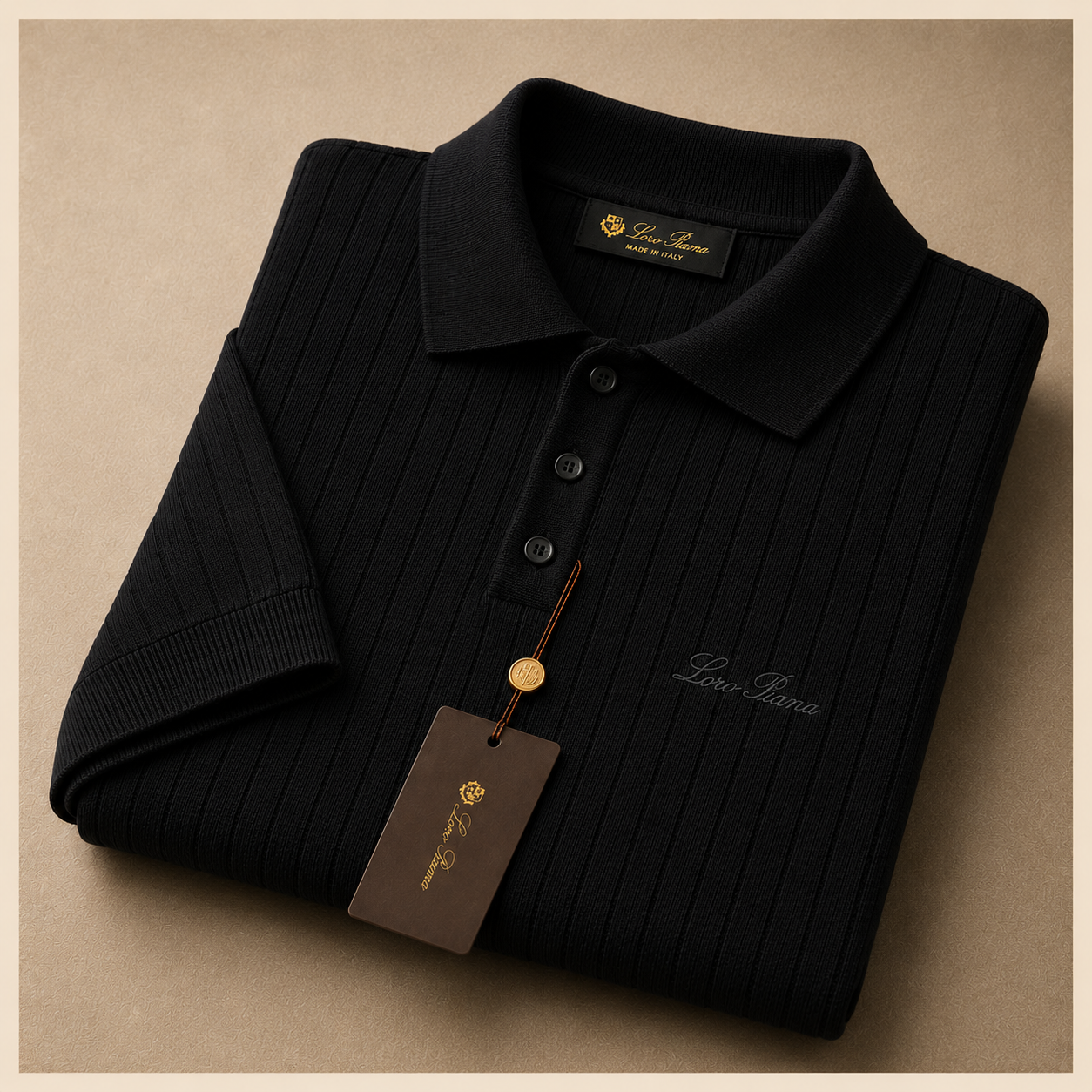 LORO PIANA RIBBED KNIT POLOS