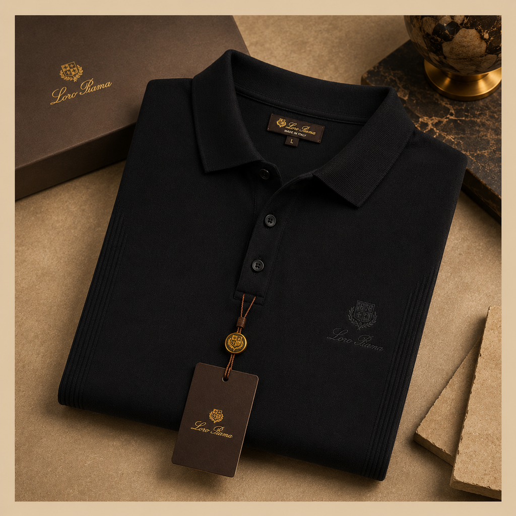 LORO PIANA SIDE PANEL KNIT POLO