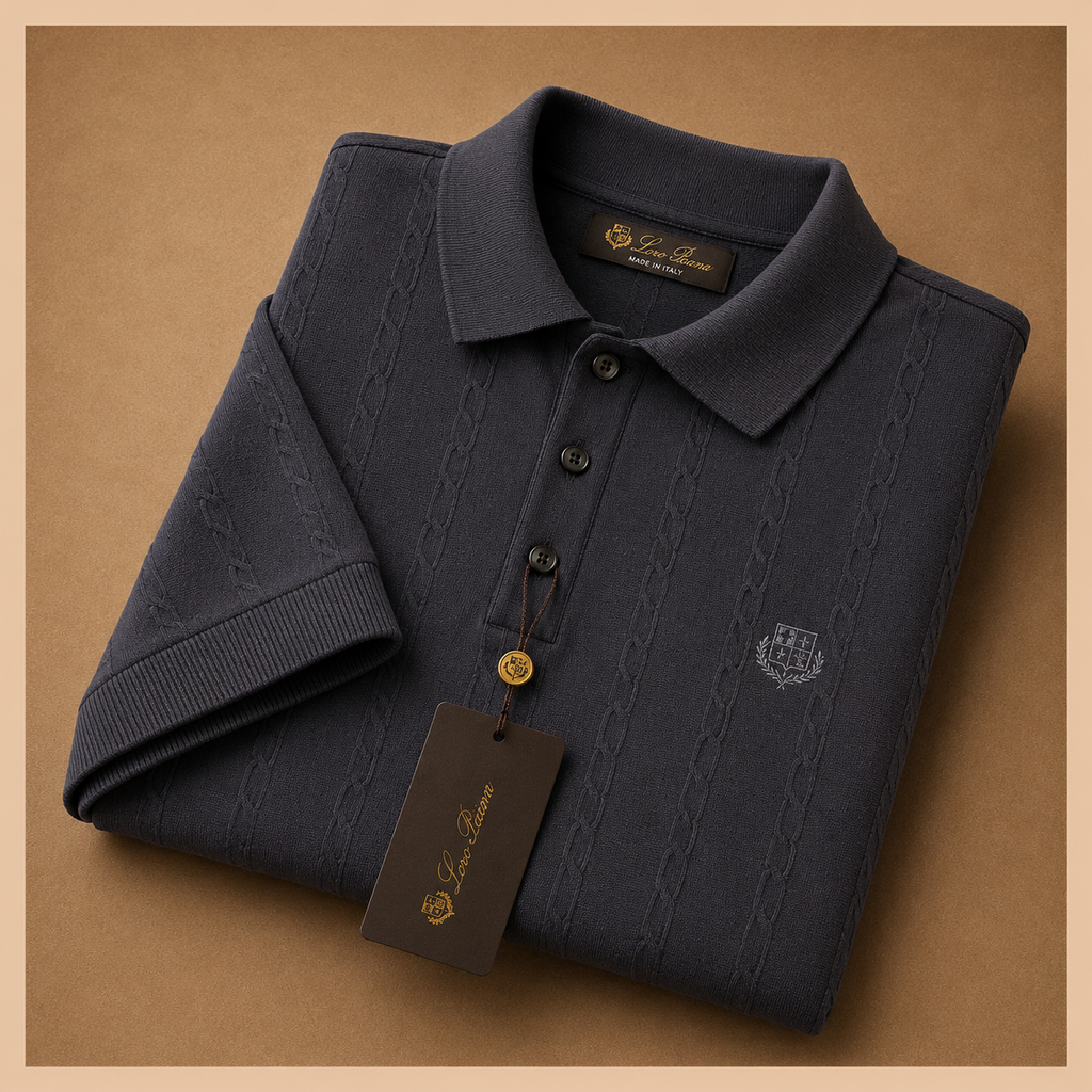 LORO PIANA CABLE KNIT POLOS