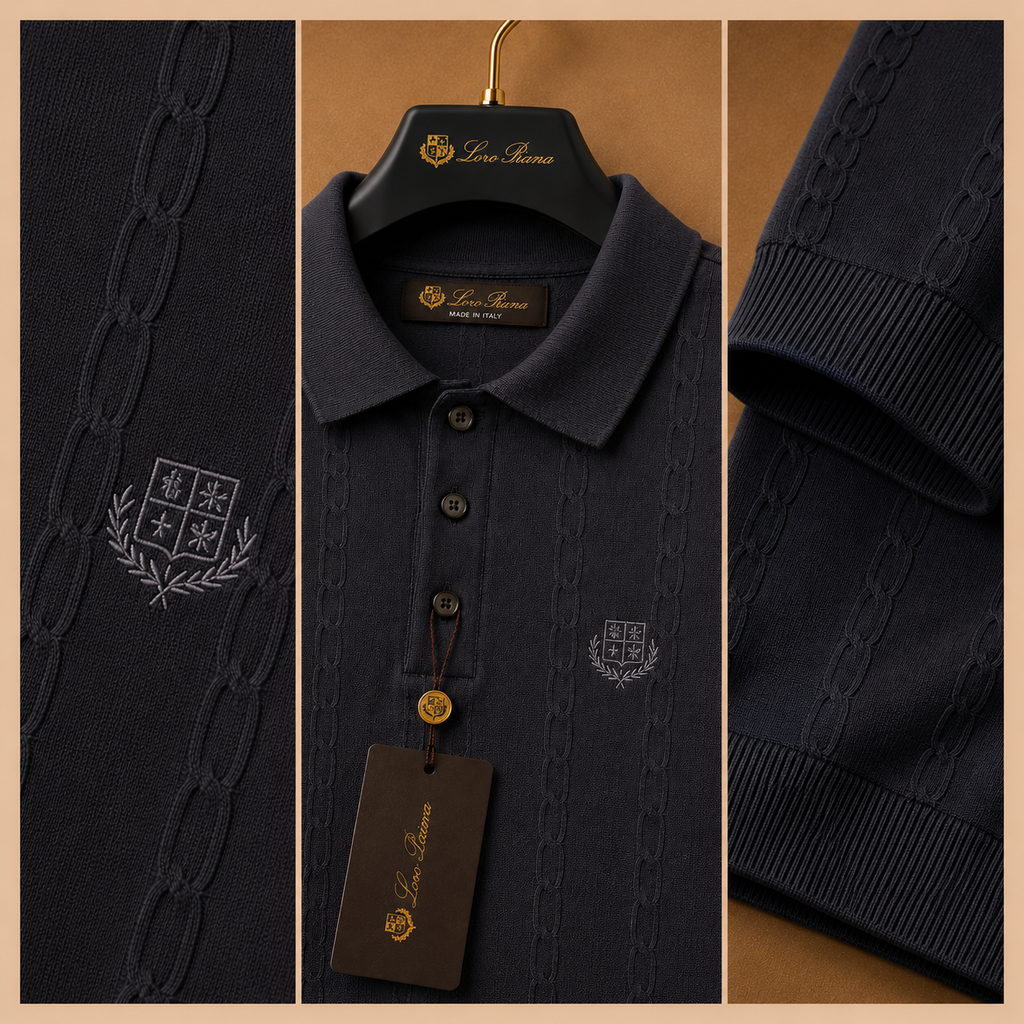 LORO PIANA CABLE KNIT POLOS