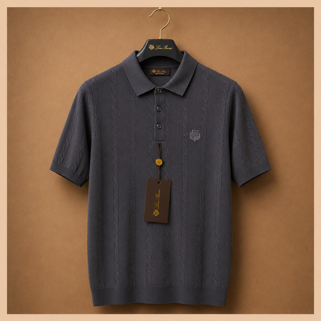 LORO PIANA CABLE KNIT POLOS