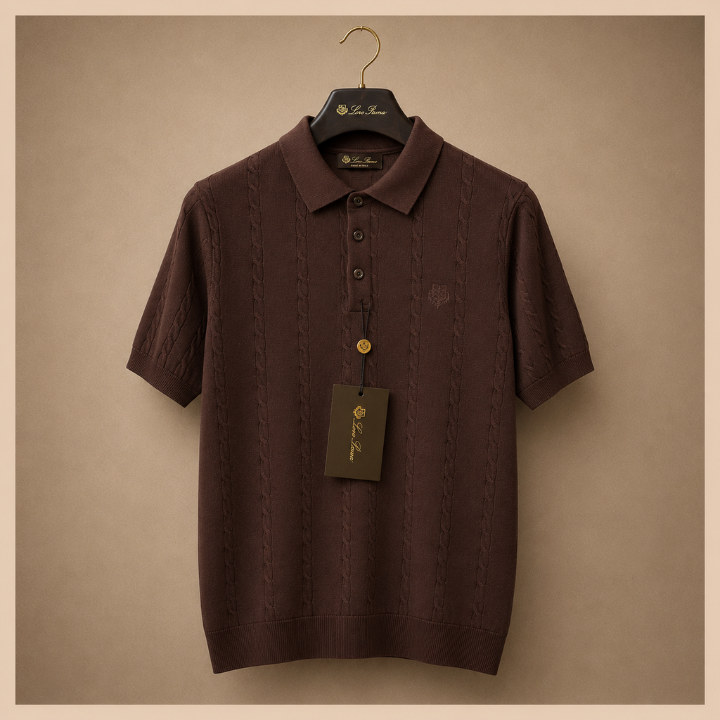 LORO PIANA CABLE KNIT POLOS