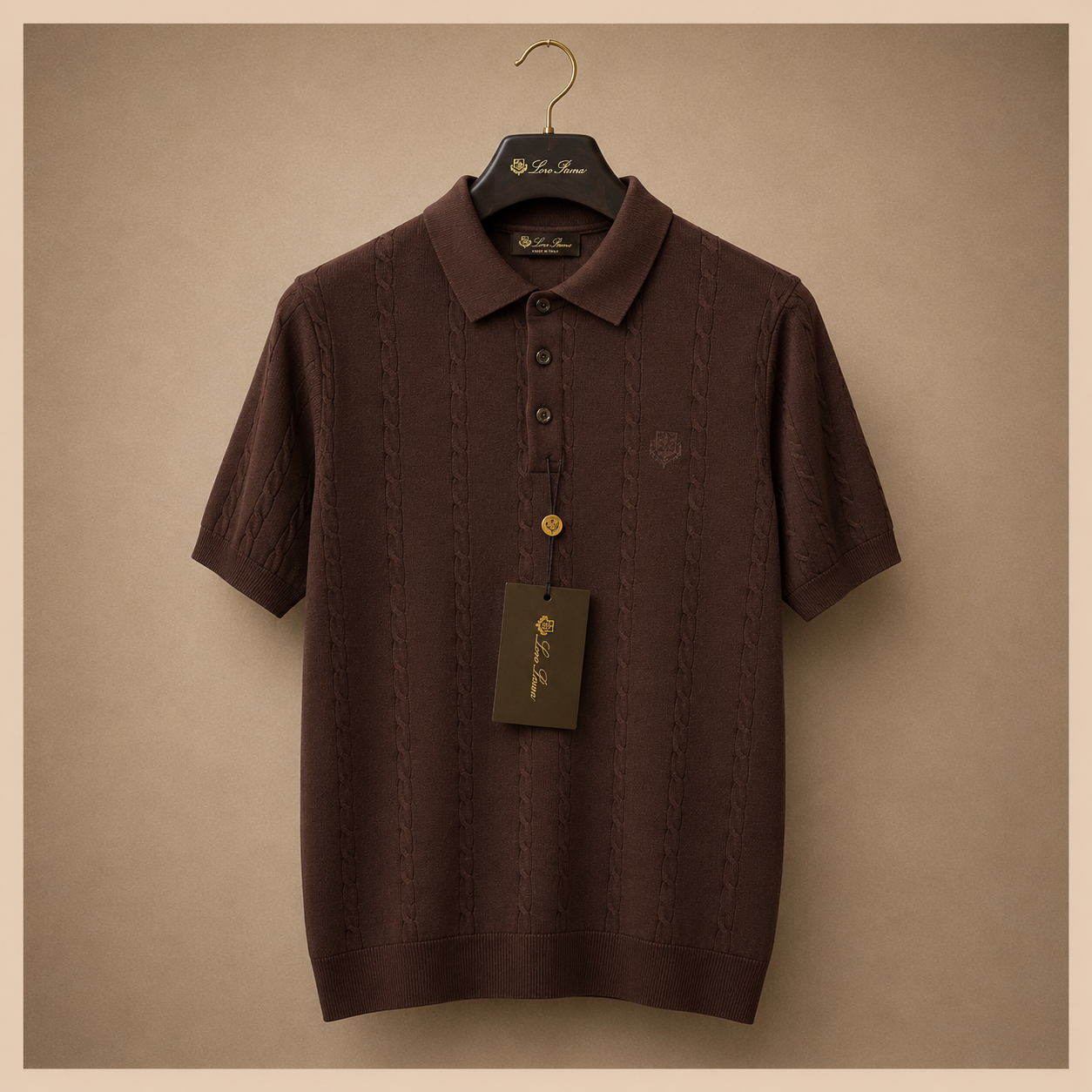 LORO PIANA CABLE KNIT POLOS