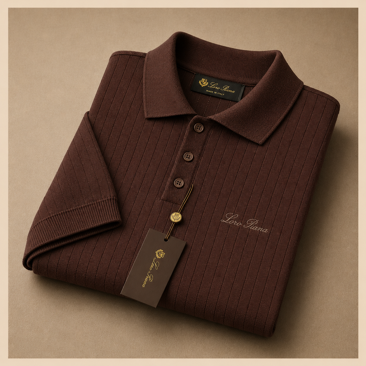 LORO PIANA RIBBED KNIT POLOS