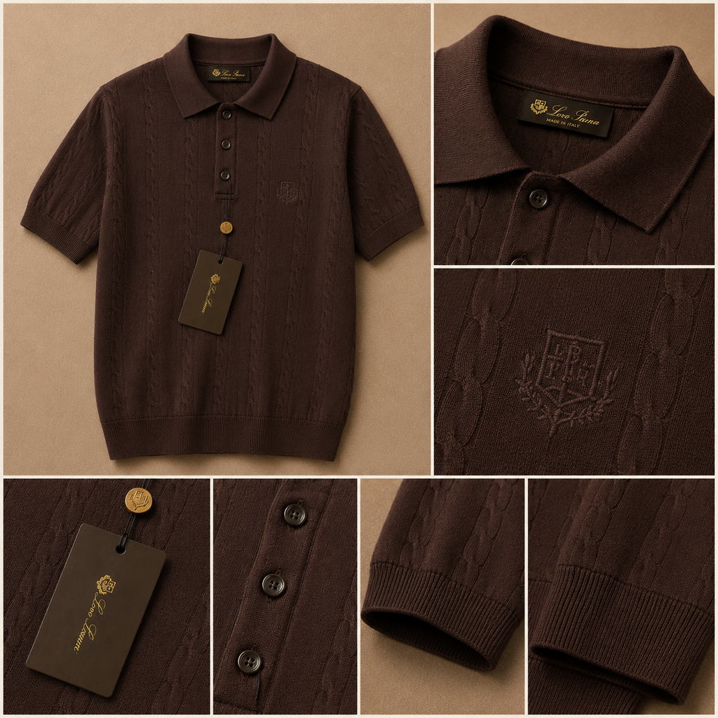 LORO PIANA CABLE KNIT POLOS