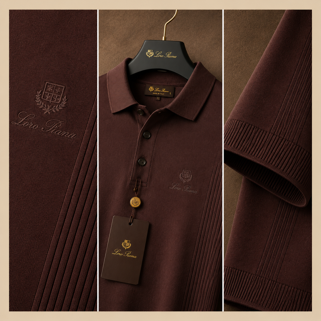 LORO PIANA SIDE PANEL KNIT POLO