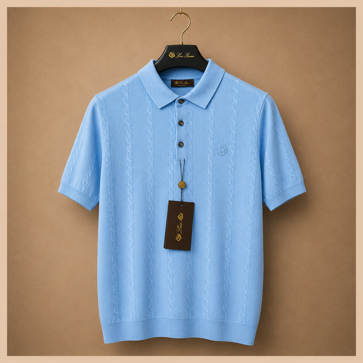 LORO PIANA CABLE KNIT POLOS