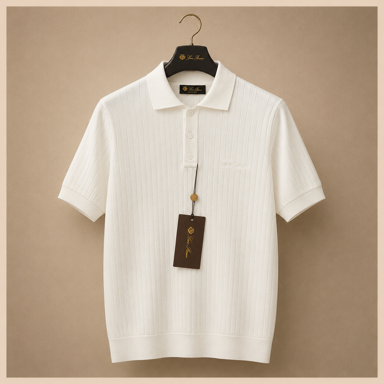 LORO PIANA RIBBED KNIT POLOS