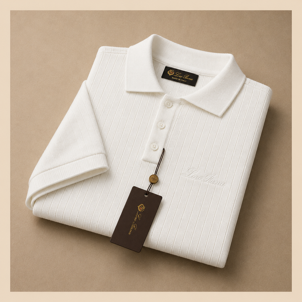 LORO PIANA RIBBED KNIT POLOS