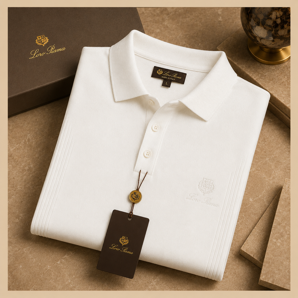 LORO PIANA SIDE PANEL KNIT POLO