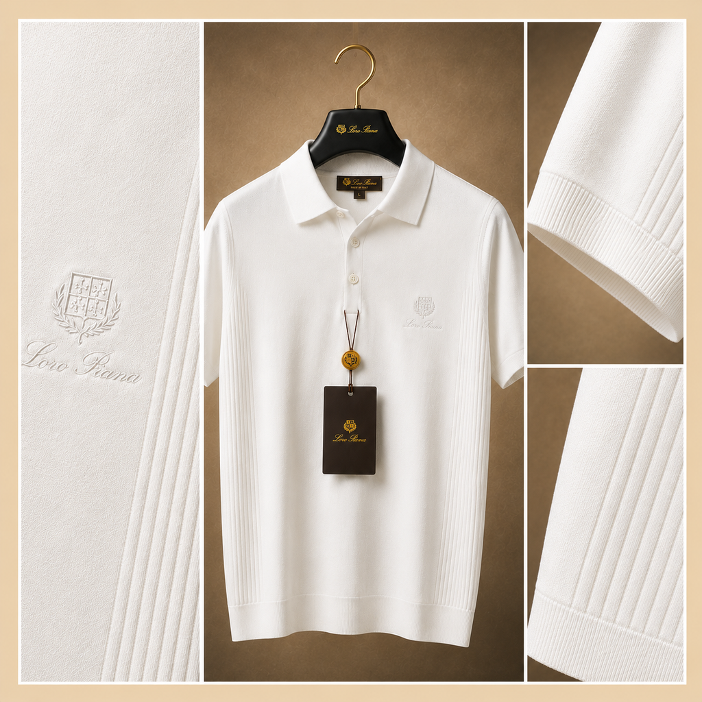 LORO PIANA SIDE PANEL KNIT POLO