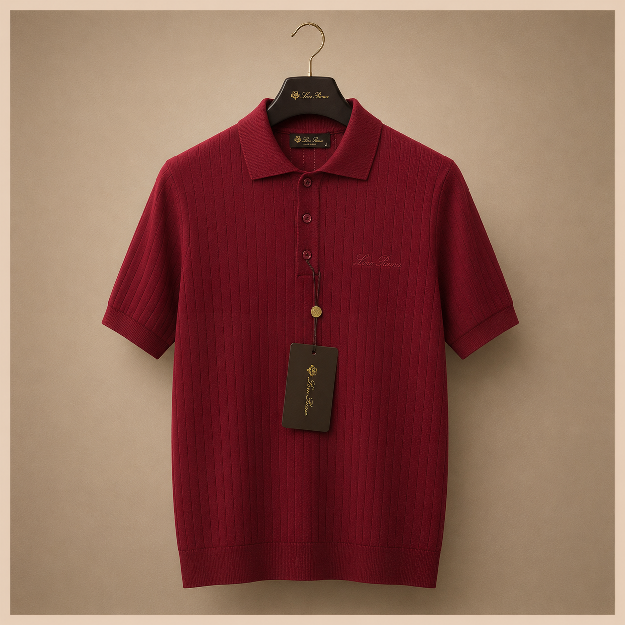 LORO PIANA RIBBED KNIT POLOS
