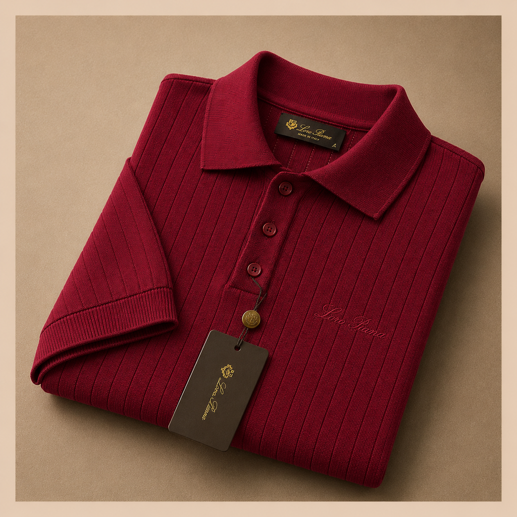 LORO PIANA RIBBED KNIT POLOS