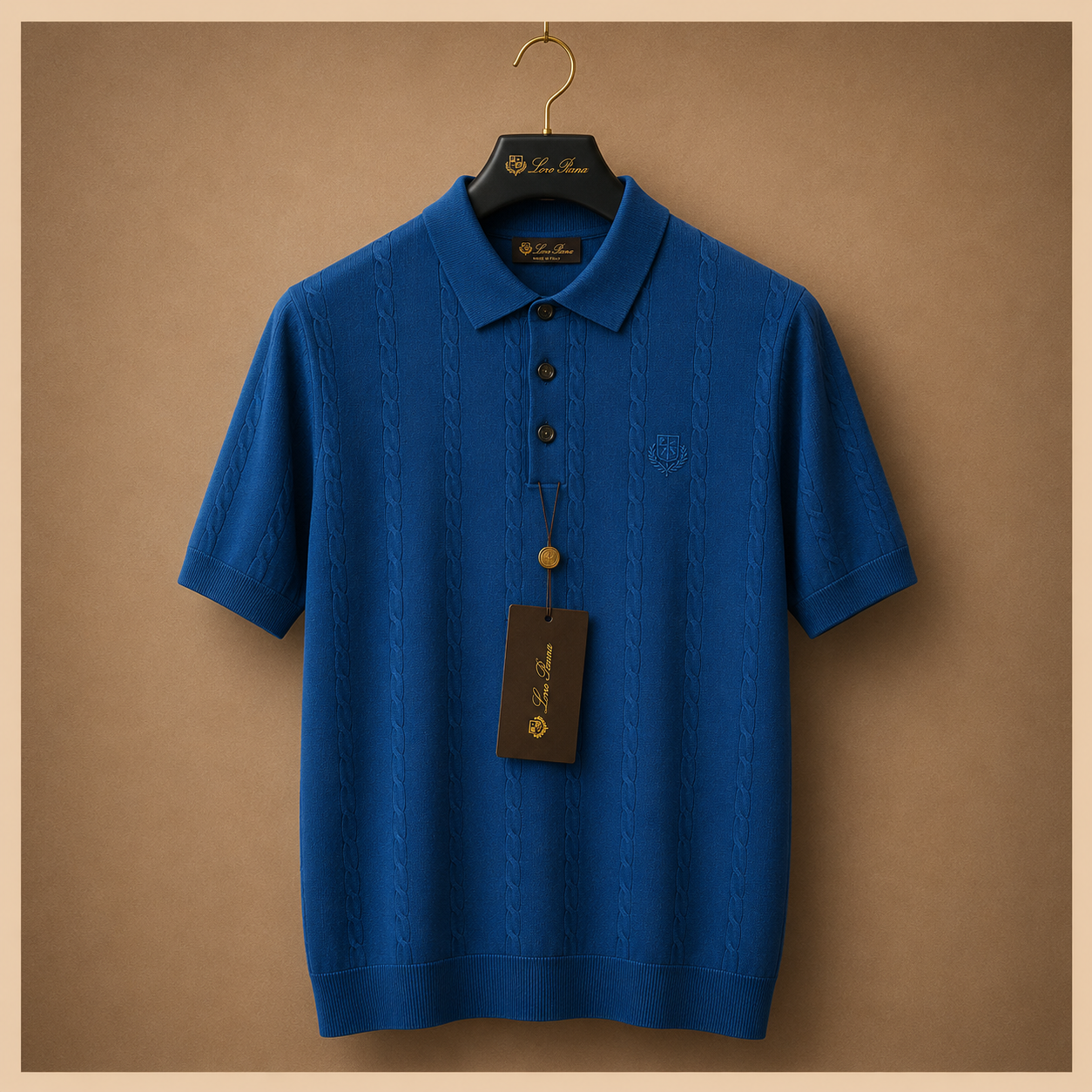 LORO PIANA CABLE KNIT POLOS
