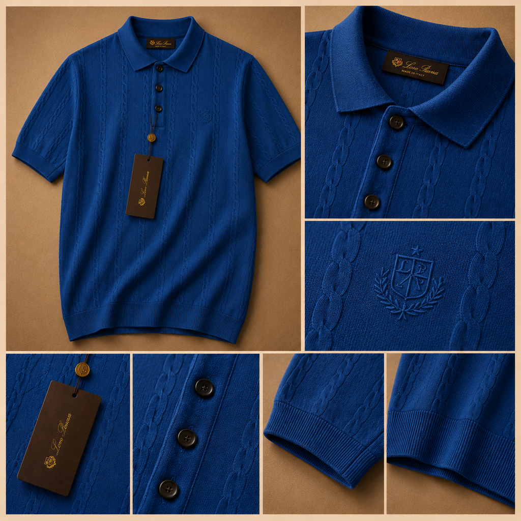 LORO PIANA CABLE KNIT POLOS