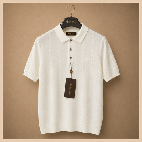 LORO PIANA CABLE KNIT POLOS
