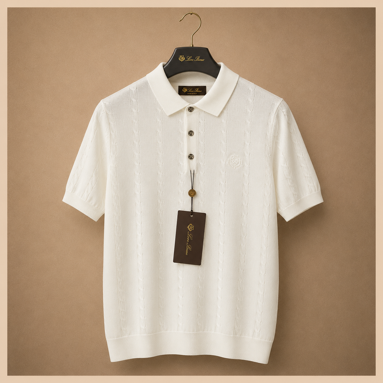 LORO PIANA CABLE KNIT POLOS