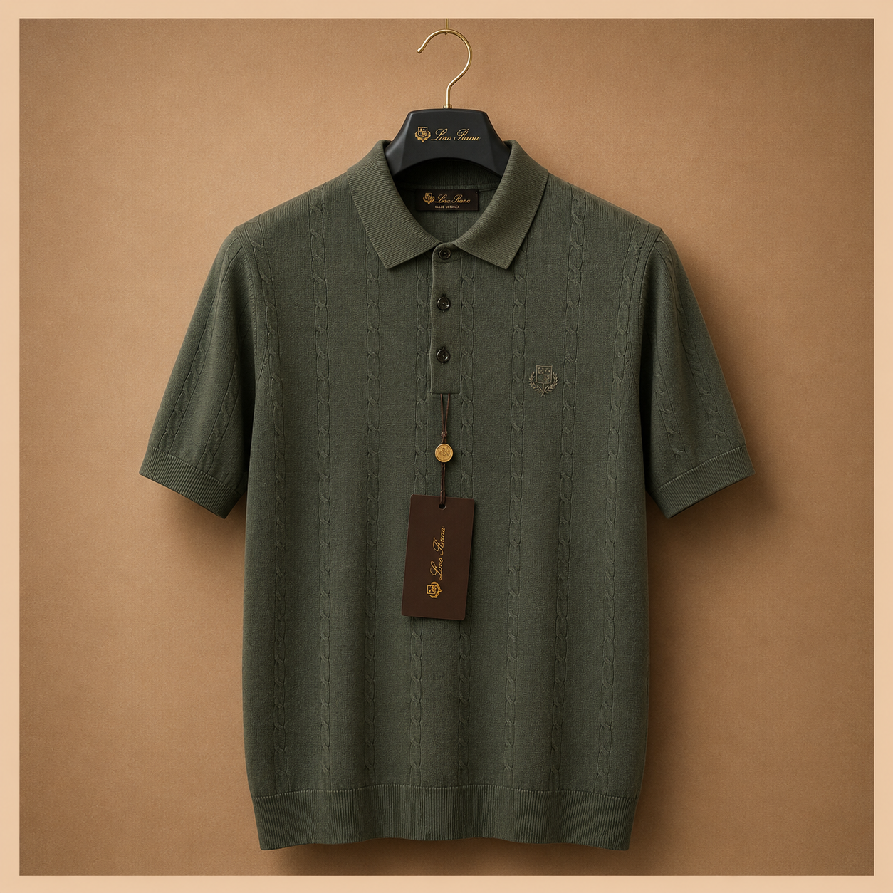 LORO PIANA CABLE KNIT POLOS