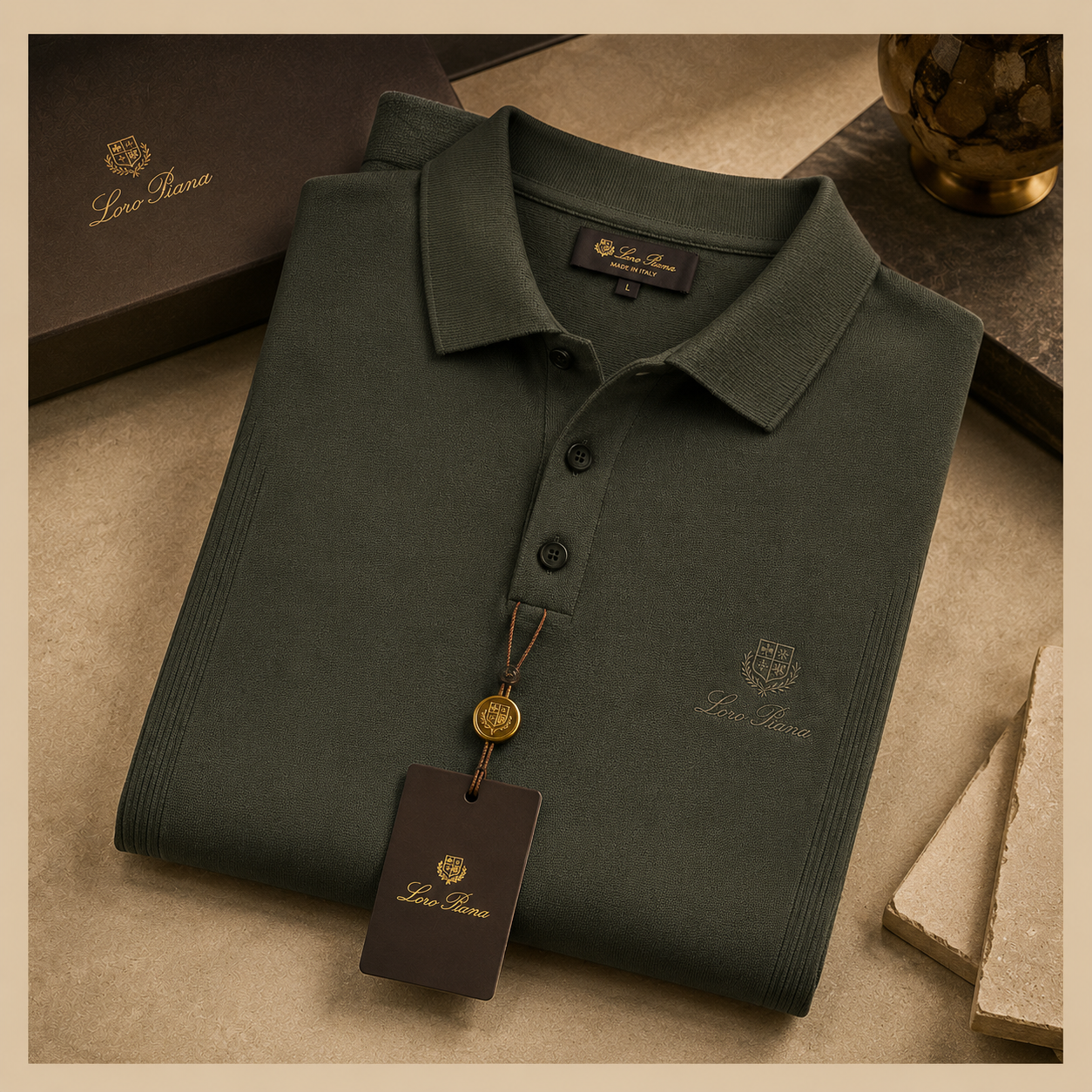 LORO PIANA SIDE PANEL KNIT POLO