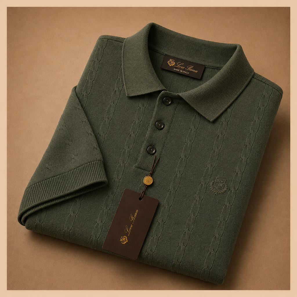 LORO PIANA CABLE KNIT POLOS