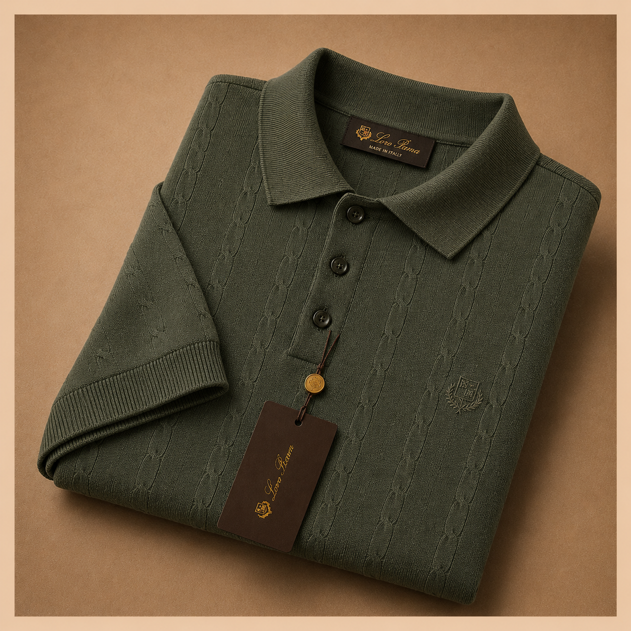 LORO PIANA CABLE KNIT POLOS