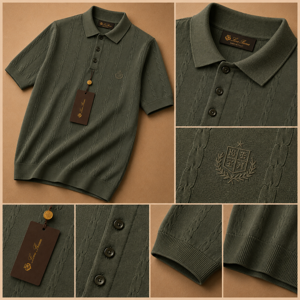 LORO PIANA CABLE KNIT POLOS