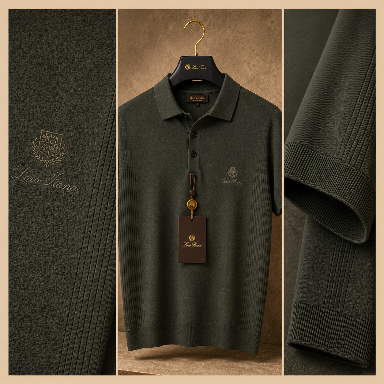 LORO PIANA SIDE PANEL KNIT POLO