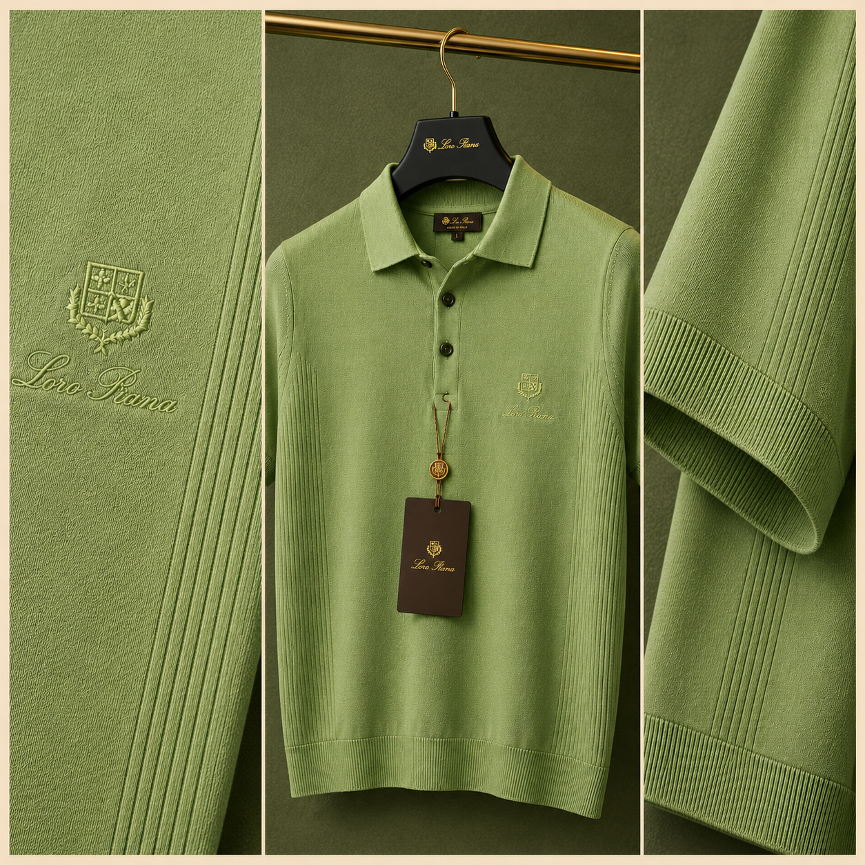 LORO PIANA SIDE PANEL KNIT POLO