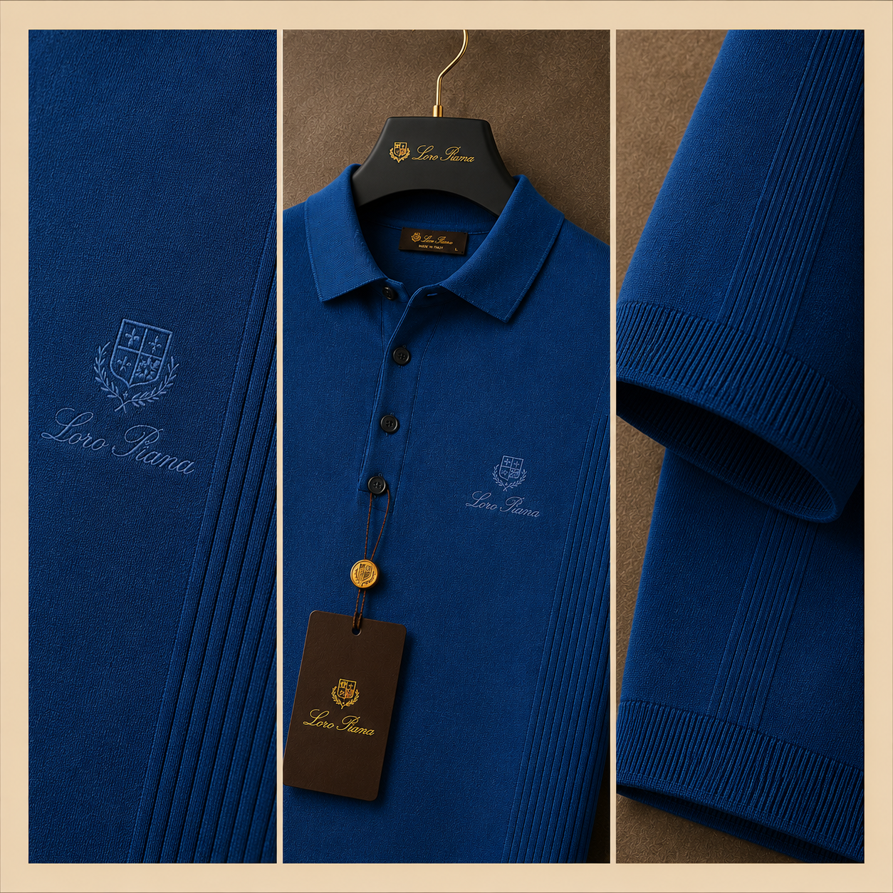 LORO PIANA SIDE PANEL KNIT POLO