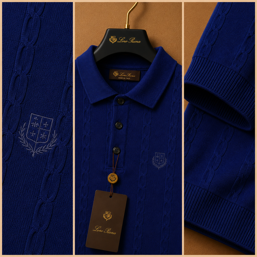 LORO PIANA CABLE KNIT POLOS