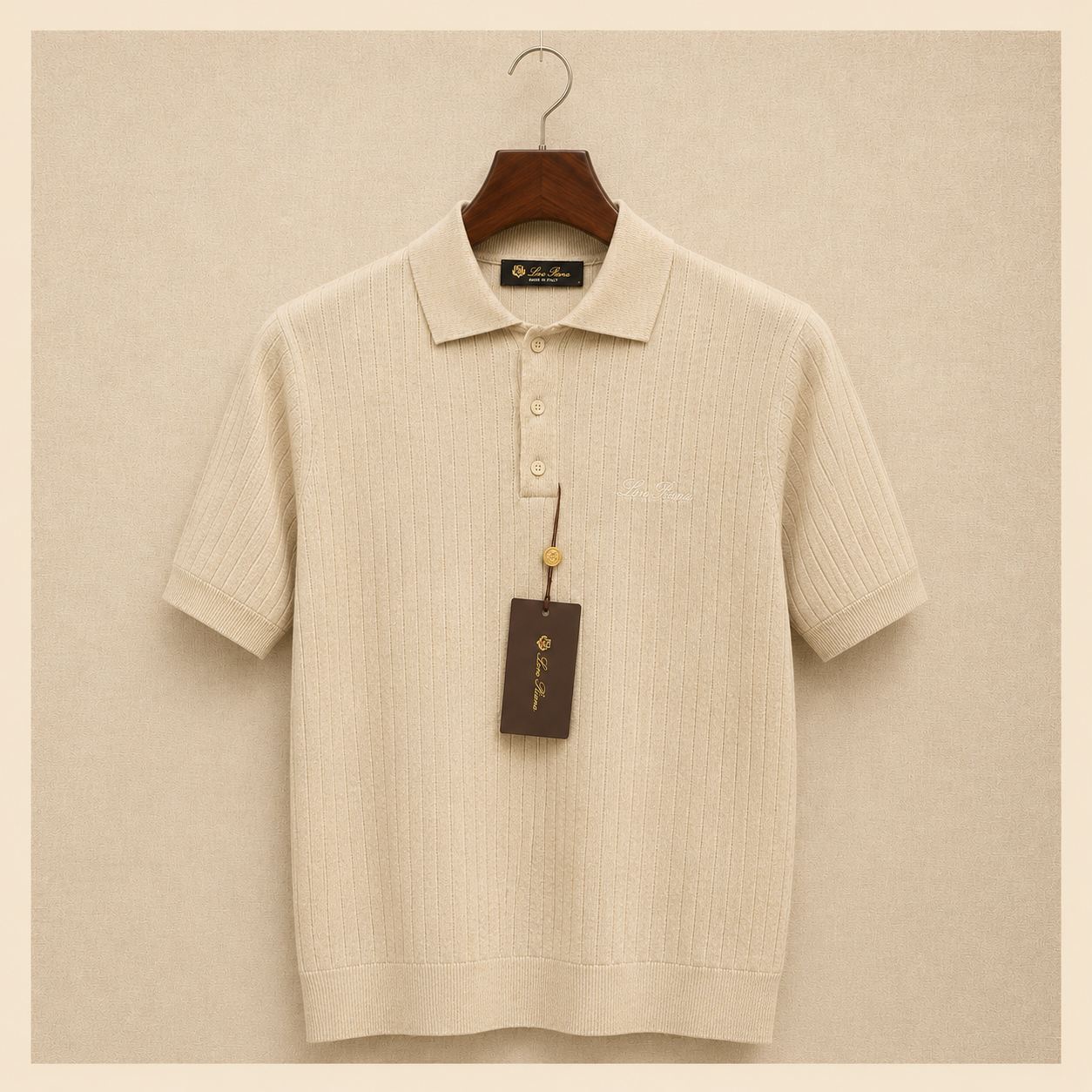 LORO PIANA RIBBED KNIT POLOS