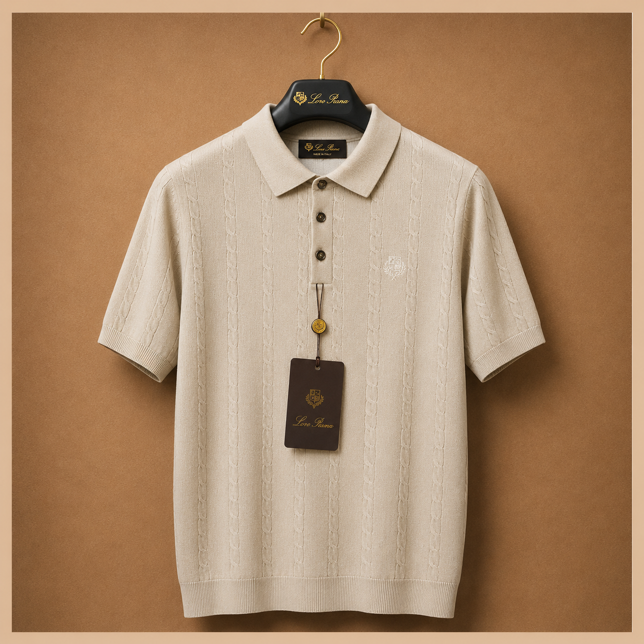LORO PIANA CABLE KNIT POLOS