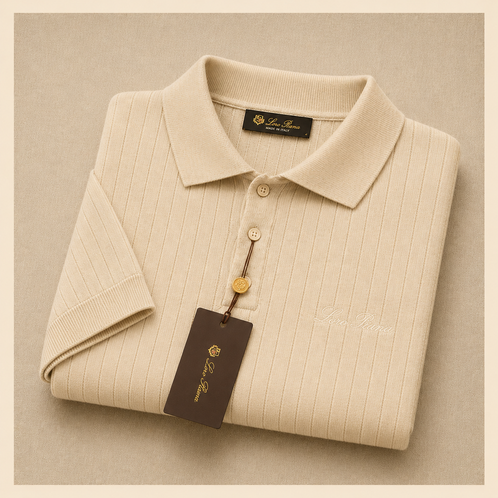 LORO PIANA RIBBED KNIT POLOS