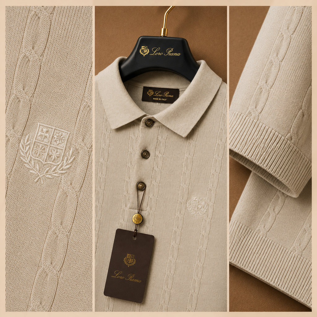 LORO PIANA CABLE KNIT POLOS