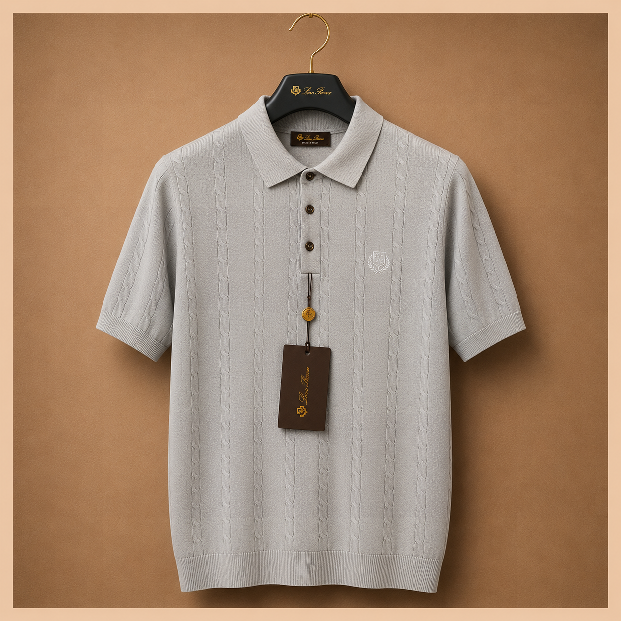 LORO PIANA CABLE KNIT POLOS