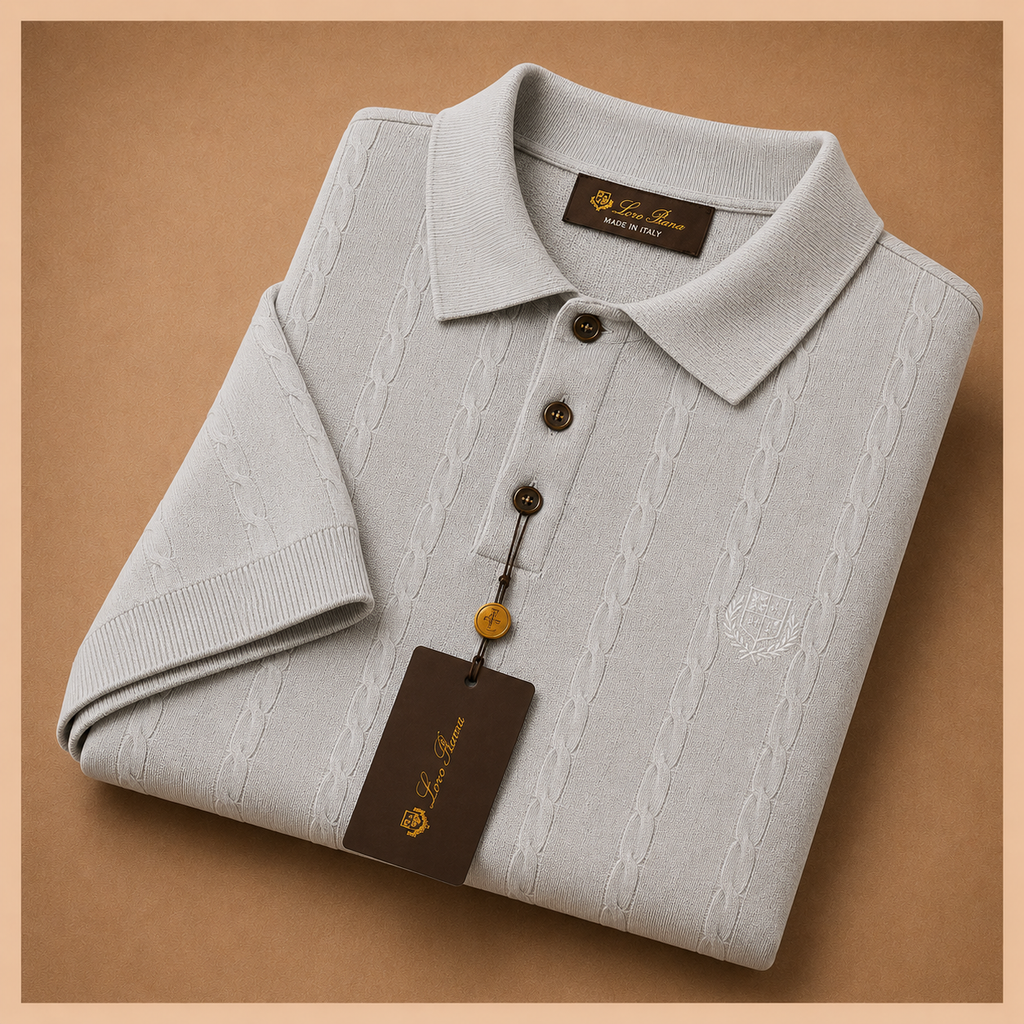LORO PIANA CABLE KNIT POLOS