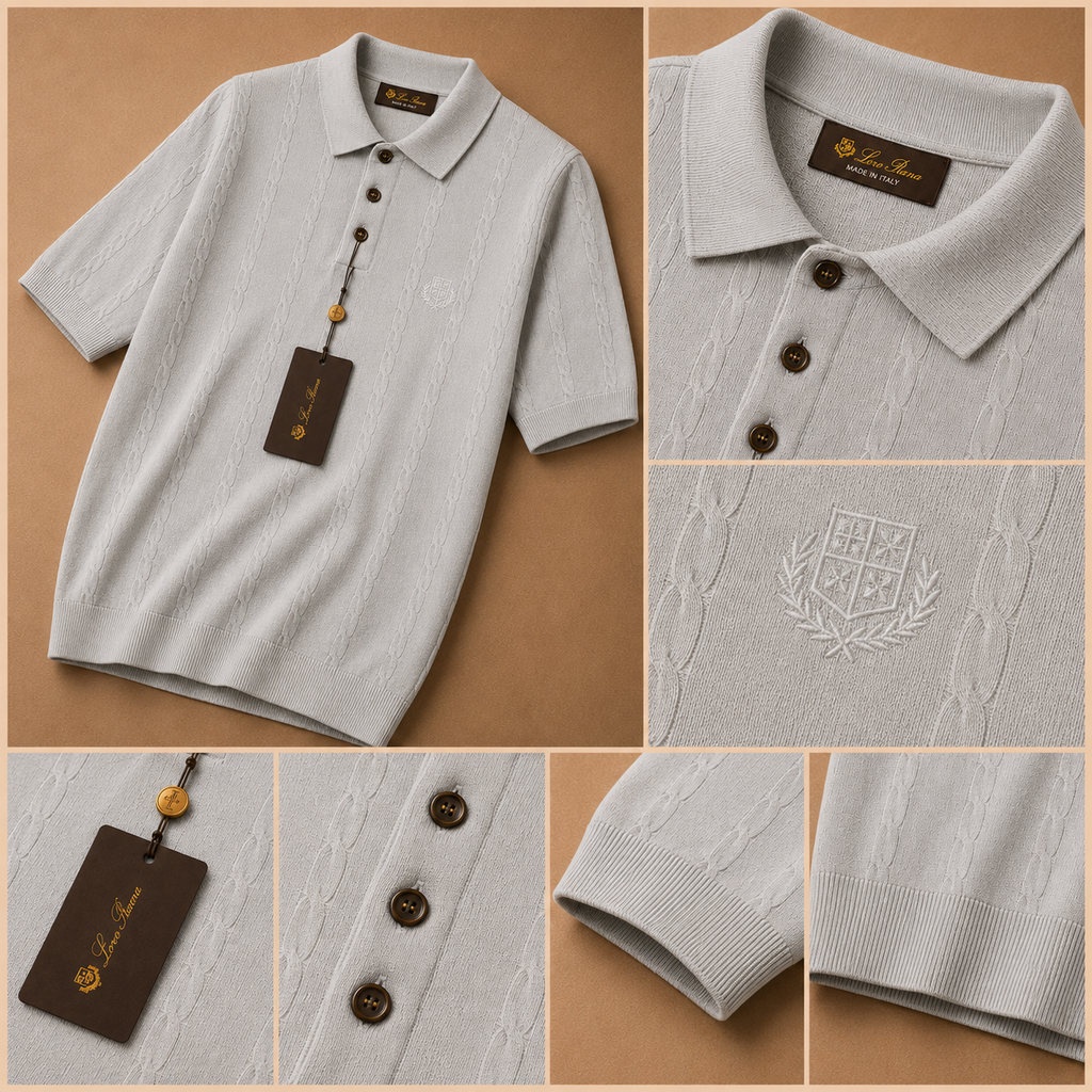 LORO PIANA CABLE KNIT POLOS